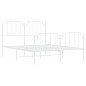 vidaXL Estructura cama metal con cabecero y estribo blanco 140x200 cm vidaXL Estructura cama metal con cabecero y estribo blanco 140x200 cm