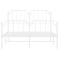 vidaXL Estructura cama metal con cabecero y estribo blanco 140x200 cm vidaXL Estructura cama metal con cabecero y estribo blanco 140x200 cm