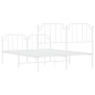 vidaXL Estructura cama metal con cabecero y estribo blanco 140x200 cm vidaXL Estructura cama metal con cabecero y estribo blanco 140x200 cm
