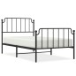 vidaXL Estructura de cama con cabecero y estribo metal negro 100x190cm vidaXL Estructura de cama con cabecero y estribo metal negro 100x190cm