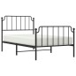 vidaXL Estructura de cama con cabecero y estribo metal negro 100x190cm vidaXL Estructura de cama con cabecero y estribo metal negro 100x190cm