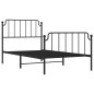 vidaXL Estructura de cama con cabecero y estribo metal negro 100x190cm vidaXL Estructura de cama con cabecero y estribo metal negro 100x190cm