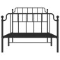 vidaXL Estructura de cama con cabecero y estribo metal negro 100x190cm vidaXL Estructura de cama con cabecero y estribo metal negro 100x190cm