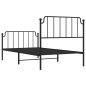 vidaXL Estructura de cama con cabecero y estribo metal negro 100x190cm vidaXL Estructura de cama con cabecero y estribo metal negro 100x190cm