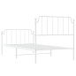 vidaXL Estructura cama metal cabecero y pie de cama blanca 100x190 cm vidaXL Estructura cama metal cabecero y pie de cama blanca 100x190 cm