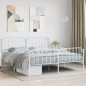 vidaXL Estructura cama metal con cabecero y estribo blanco 160x200 cm vidaXL Estructura cama metal con cabecero y estribo blanco 160x200 cm