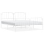 vidaXL Estructura cama metal con cabecero y estribo blanco 160x200 cm vidaXL Estructura cama metal con cabecero y estribo blanco 160x200 cm