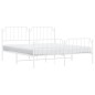 vidaXL Estructura cama metal con cabecero y estribo blanco 160x200 cm vidaXL Estructura cama metal con cabecero y estribo blanco 160x200 cm