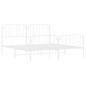 vidaXL Estructura cama metal con cabecero y estribo blanco 160x200 cm vidaXL Estructura cama metal con cabecero y estribo blanco 160x200 cm