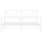 vidaXL Estructura cama metal con cabecero y estribo blanco 160x200 cm vidaXL Estructura cama metal con cabecero y estribo blanco 160x200 cm