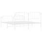 vidaXL Estructura cama metal con cabecero y estribo blanco 160x200 cm vidaXL Estructura cama metal con cabecero y estribo blanco 160x200 cm