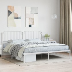 vidaXL Estructura de cama con cabecero metal blanca 200x200 cm