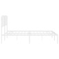 vidaXL Estructura de cama con cabecero metal blanca 200x200 cm vidaXL Estructura de cama con cabecero metal blanca 200x200 cm