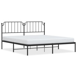 vidaXL Estructura de cama con cabecero metal negro 160x200 cm