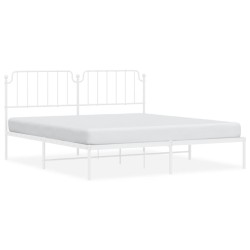 vidaXL Estructura de cama de metal con cabecero blanco 183x213 cm
