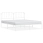 vidaXL Estructura de cama de metal con cabecero blanco 183x213 cm vidaXL Estructura de cama de metal con cabecero blanco 183x213 cm