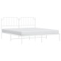 vidaXL Estructura de cama de metal con cabecero blanco 183x213 cm vidaXL Estructura de cama de metal con cabecero blanco 183x213 cm