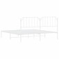 vidaXL Estructura de cama de metal con cabecero blanco 183x213 cm vidaXL Estructura de cama de metal con cabecero blanco 183x213 cm