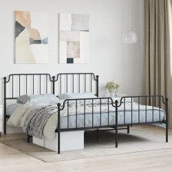 vidaXL Estructura de cama cabecero y pie de cama metal negro 160x200cm