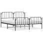 vidaXL Estructura de cama cabecero y pie de cama metal negro 160x200cm