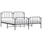vidaXL Estructura de cama cabecero y pie de cama metal negro 160x200cm