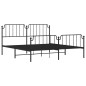vidaXL Estructura de cama cabecero y pie de cama metal negro 160x200cm