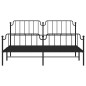 vidaXL Estructura de cama cabecero y pie de cama metal negro 160x200cm