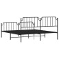vidaXL Estructura de cama cabecero y pie de cama metal negro 160x200cm
