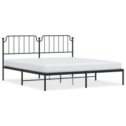 vidaXL Estructura de cama con cabecero metal negro 183x213 cm