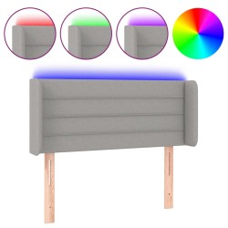 vidaXL Cabecero con LED de tela gris claro 93x16x78/88 cm