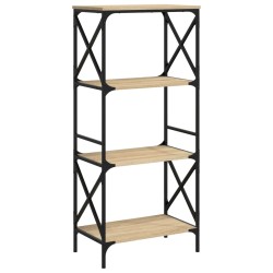 vidaXL Librería 4 estantes madera ingeniería roble Sonoma 59x35x132 cm