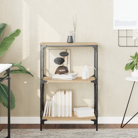 vidaXL Librería 3 estantes madera ingeniería roble Sonoma 59x35x90,5cm