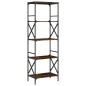 vidaXL Librería 5 estantes madera ingeniería roble ahumado 59x35x171cm vidaXL Librería 5 estantes madera ingeniería roble ahumado 59x35x171cm