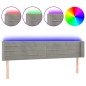 vidaXL Cabecero con LED de terciopelo gris claro 183x16x78/88 cm vidaXL Cabecero con LED de terciopelo gris claro 183x16x78/88 cm