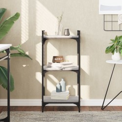 vidaXL Librería 3 estantes madera ingeniería gris Sonoma 40x30x86 cm