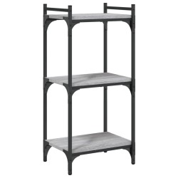 vidaXL Librería 3 estantes madera ingeniería gris Sonoma 40x30x86 cm