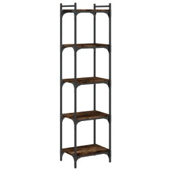 vidaXL Librería 5 estantes madera ingeniería roble ahumado 40x30x154cm
