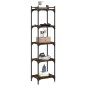 vidaXL Librería 5 estantes madera ingeniería roble ahumado 40x30x154cm vidaXL Librería 5 estantes madera ingeniería roble ahumado 40x30x154cm