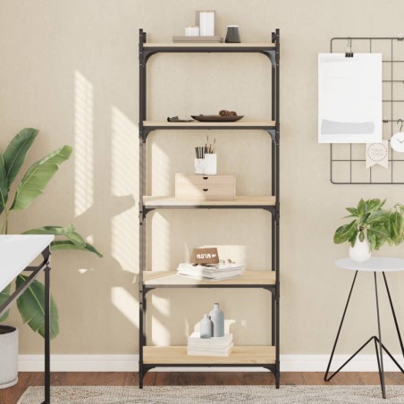 vidaXL Librería 5 estantes madera ingeniería roble Sonoma 60x30x154 cm