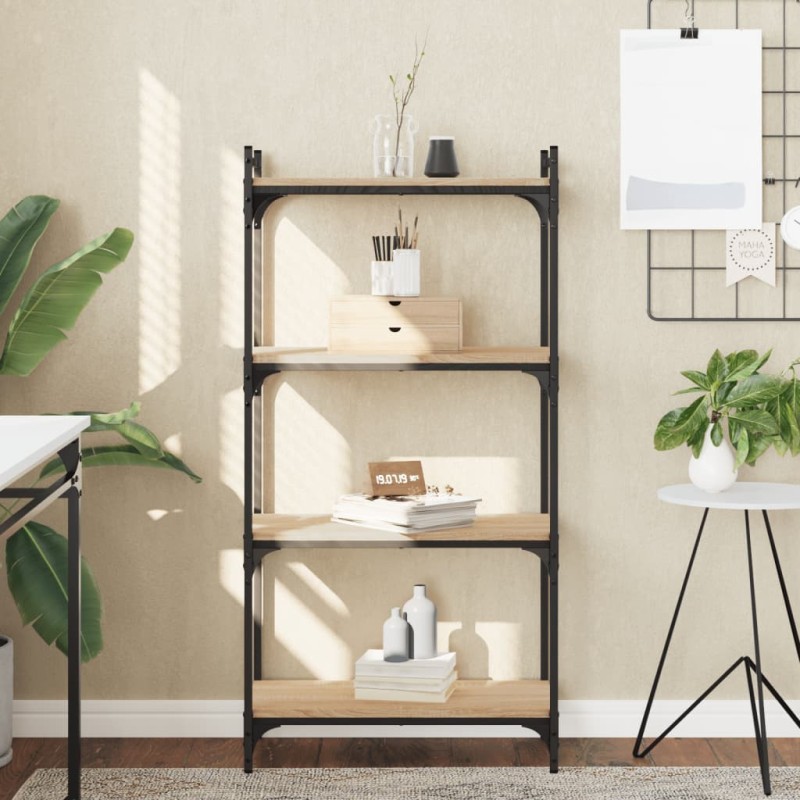 vidaXL Librería 4 estantes madera ingeniería roble Sonoma 60x30x120 cm vidaXL Librería 4 estantes madera ingeniería roble Sonoma 60x30x120 cm