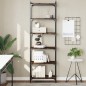 vidaXL Librería 6 estantes madera ingeniería roble ahumado 60x30x188cm vidaXL Librería 6 estantes madera ingeniería roble ahumado 60x30x188cm