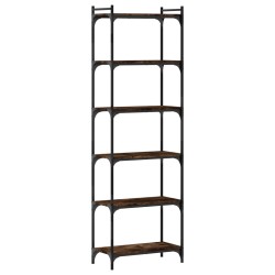 vidaXL Librería 6 estantes madera ingeniería roble ahumado 60x30x188cm