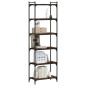vidaXL Librería 6 estantes madera ingeniería roble ahumado 60x30x188cm vidaXL Librería 6 estantes madera ingeniería roble ahumado 60x30x188cm