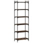 vidaXL Librería 6 estantes madera ingeniería roble ahumado 60x30x188cm vidaXL Librería 6 estantes madera ingeniería roble ahumado 60x30x188cm