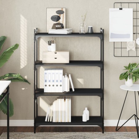 vidaXL Librería de 4 estantes madera de ingeniería negro 80x30x120 cm