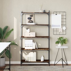 vidaXL Librería 5 estantes madera ingeniería roble ahumado 80x30x154cm