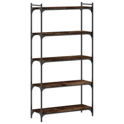 vidaXL Librería 5 estantes madera ingeniería roble ahumado 80x30x154cm