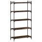 vidaXL Librería 5 estantes madera ingeniería roble ahumado 80x30x154cm