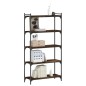 vidaXL Librería 5 estantes madera ingeniería roble ahumado 80x30x154cm