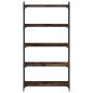 vidaXL Librería 5 estantes madera ingeniería roble ahumado 80x30x154cm